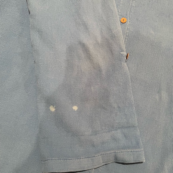 Drawstrings of Malibu made in the USA size L button down shirt. - Picture 7 of 8